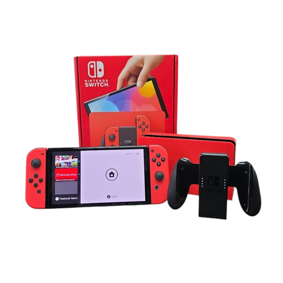 Pre-owned Nintendo Switch OLED Mario Edition Console, 64GB + Red